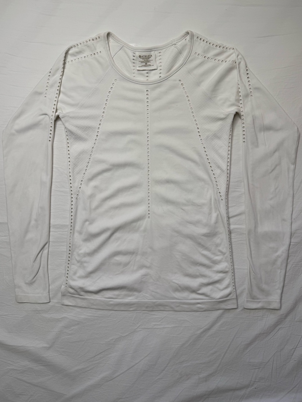 Athleta - White Long-Sleeve Ventilated Performance Tee